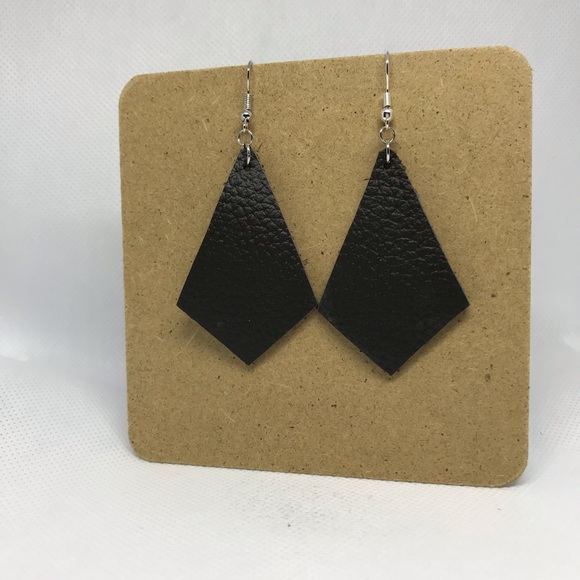Genuine Leather Earrings - Picture 2 of 2